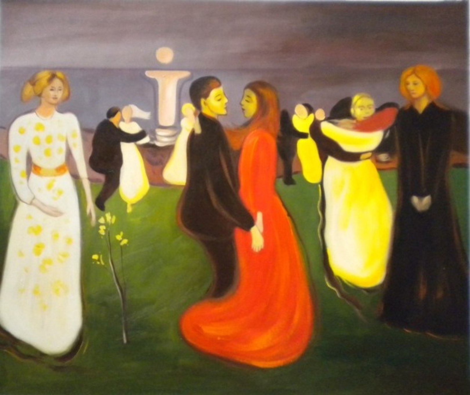 Quadro la danza della vita di Munch, falso d'autore 50x60cm Personaggi